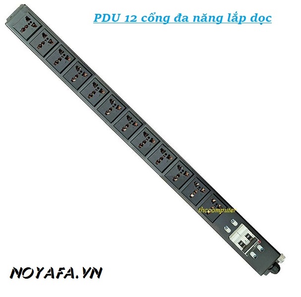 Ổ ĐIỆN LẮP DỌC TỦ RACK 20U, 12 Ổ CẮM 3 CHẤU CHUẨN ĐA DỤNG